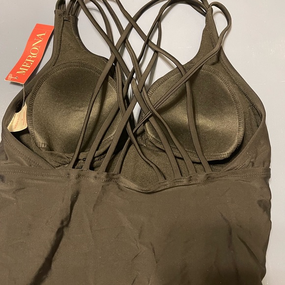 Merona Black One Piece with Criss Cross Straps - Picture 4 of 5